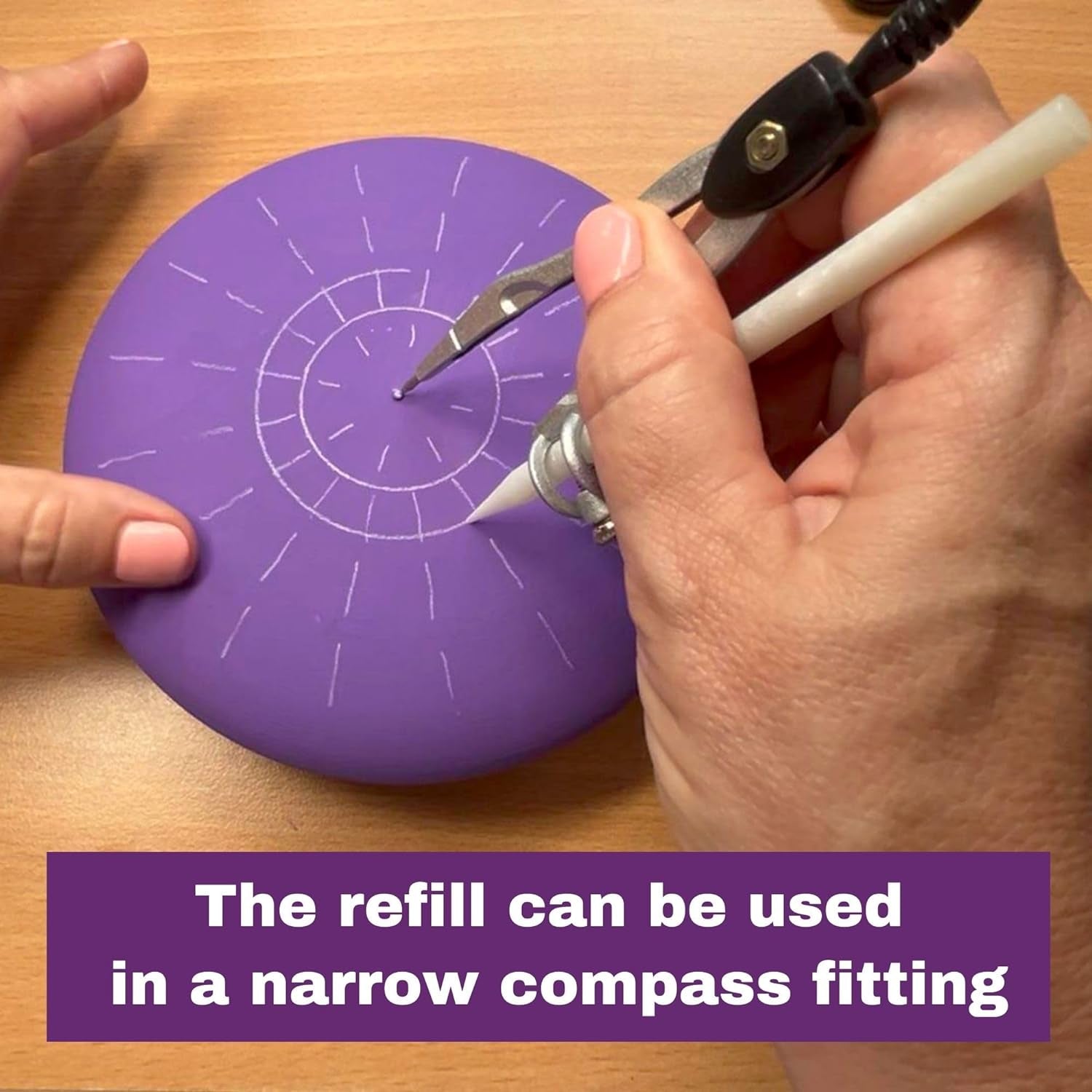 Erasable Soapstone Marker with Holder Idea for Dotting Mandala Art Guidelines on Dark Surfaces - White Grey Color