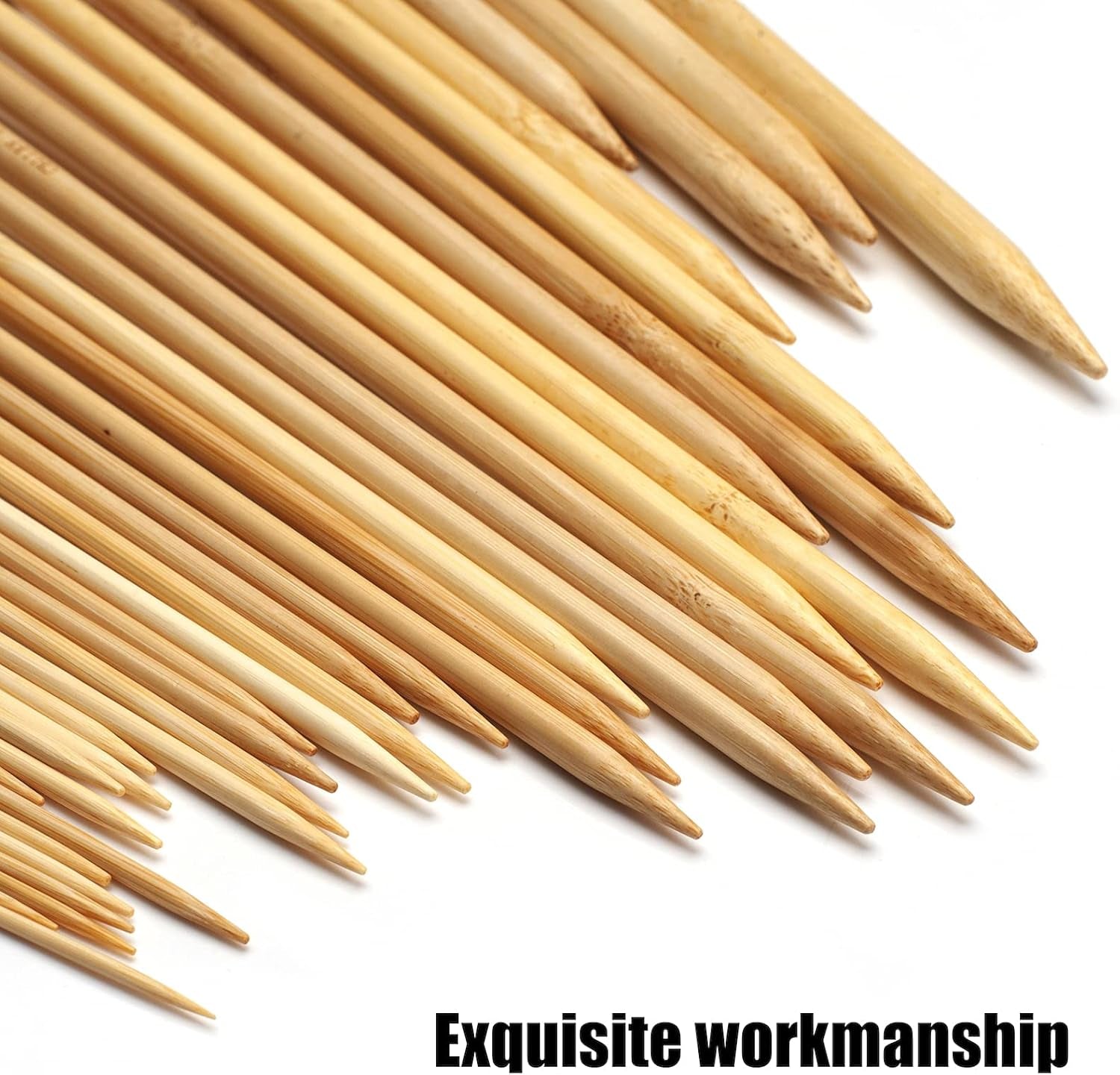 Single Point Bamboo Knitting Needles 14 Inch, 18 Pairs Wooden Knitting Needles for Beginners, US Size 0-15 (2.0-10.0Mm), Straight Wood Needles Prefect for Sweaters, Socks, Shawl, Gloves and Scarf
