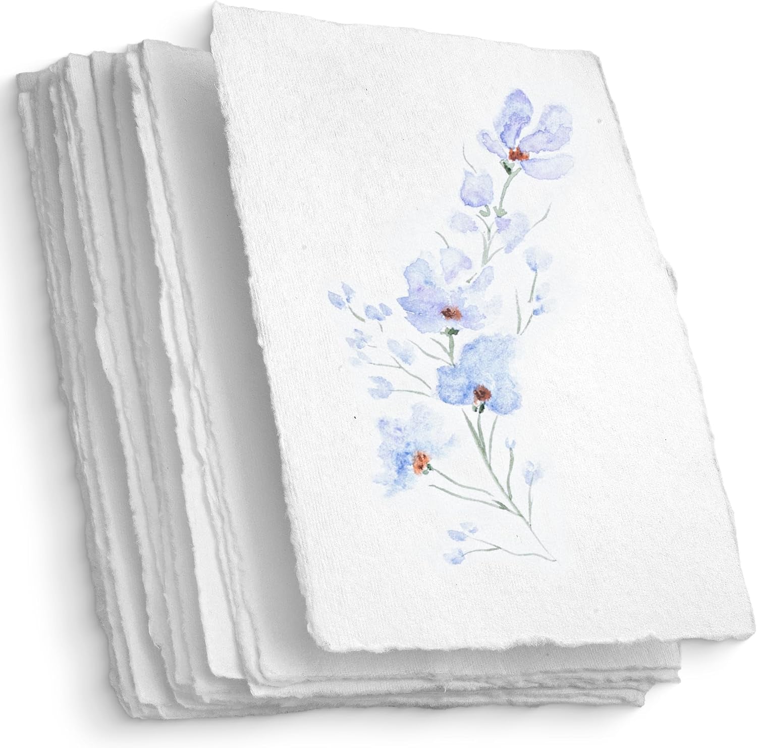 Handmade Deckle Edge Paper - A5-5.8 X 8.3 - Great for Paint, Greeting Cards, Invitations, Printer, Watercolor, Writing - 150Gsm Textured Paper with Raw Edge for Art and Crafts