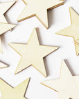 Wooden Stars for Crafting, 24-Pack Unfinished Wood Star Cutouts, 4 Inches