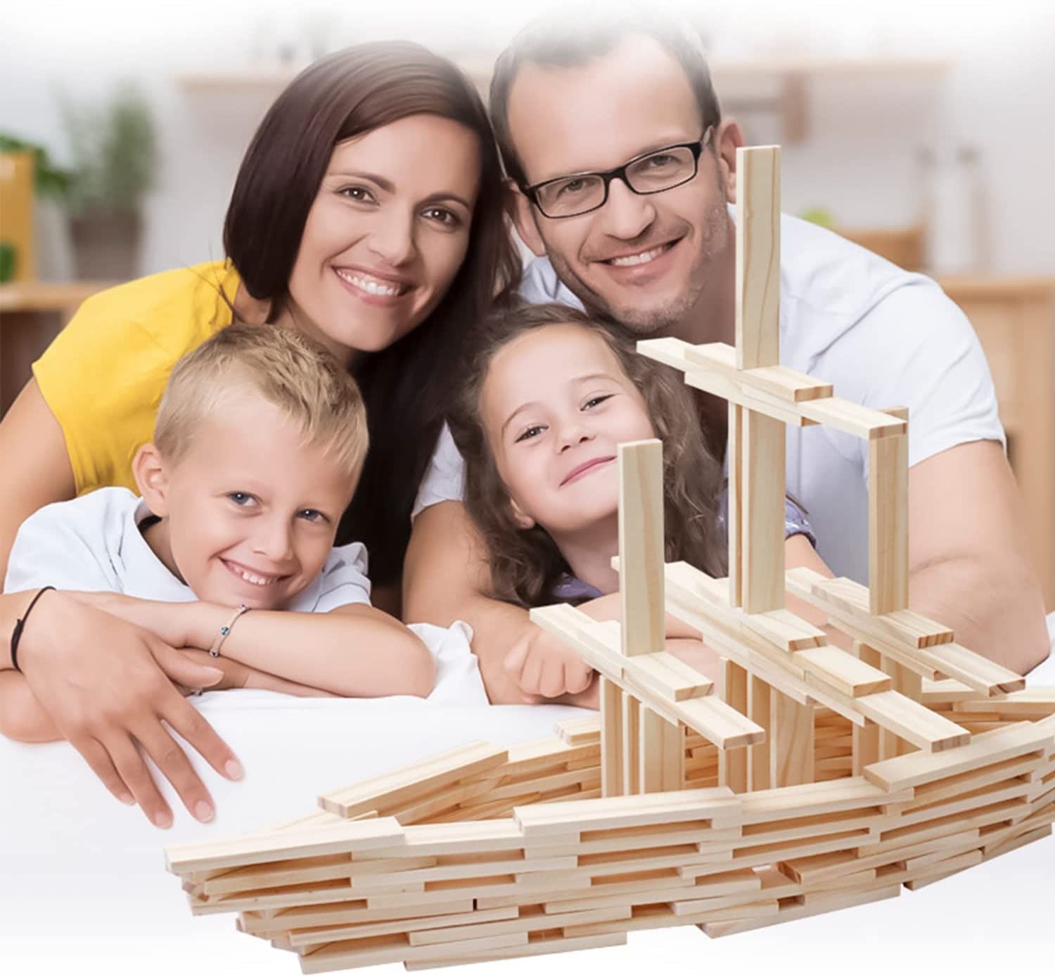 100Pcs 15.7X0.35 Inch Strong Natural Bamboo Sticks, Wooden Craft Sticks, Extra Long Sticks, Wood Strips for Craft Projects