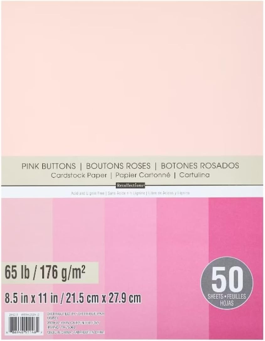 Cardstock Paper, 8 1/2 X 11 Pink Buttons - 50 Sheets (Value 2-Pack)