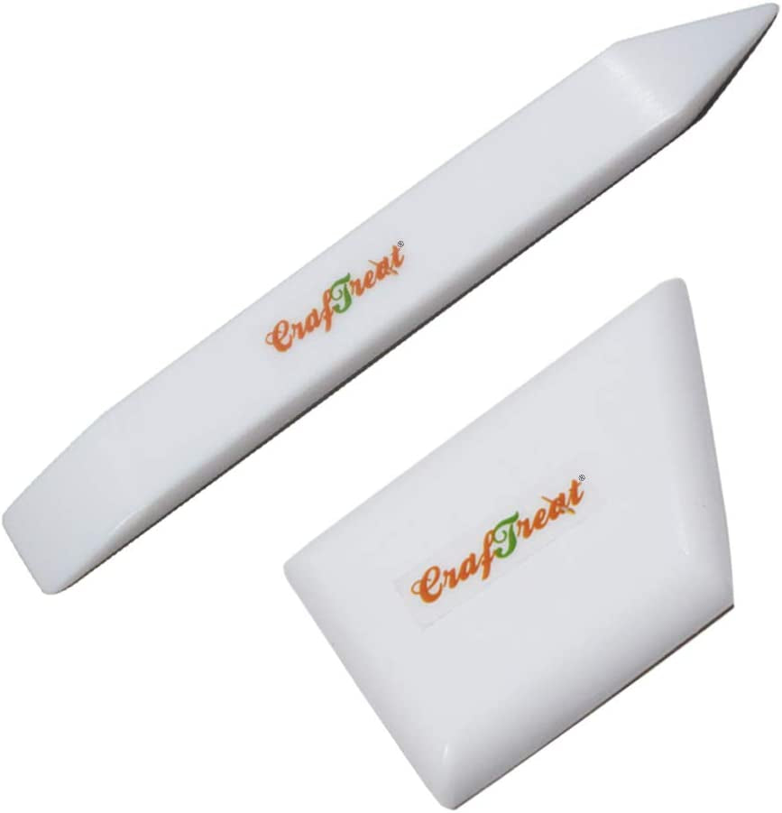 Teflon Bone Folder and Scoring Tool - Ergo Square - Paper Scorer for Paper Crafting, Origami, Bookbinding, Scrapbooking - Leather Burnishing Tool - Smooth, Non Stick,Ergonomic Craft Tool