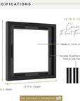Canvas Float Frames 12X12 Frame, Black Square Frame for Finished Canvases, Vertical & Horizontal Wall Hanging Frame for Canvas Paintings (1-Pack)