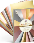 A4 32 Sheets Metallic Cardstock Bulk Gold Silver Rosegold Copper Card Stock Paper Assorted Glitter, Metallic, Foil, Pearlescent for Card Making (Edition-3)