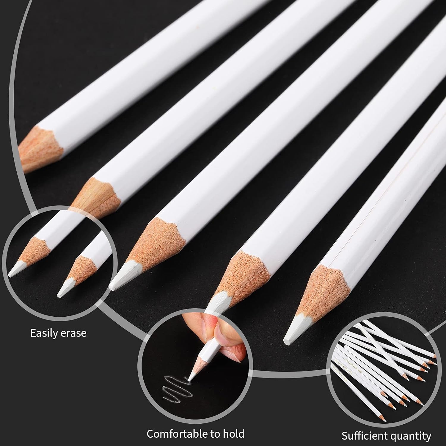 Sewing White Fabric Pencil Bulk 24 PCS Dress Marker Tailor Pencil Water Soluble Pencil for Fabric Wipe Quilting Pencil Washable Marking Pencil for Wedding Dressmaker DIY Craft