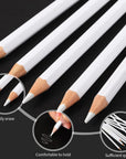 Sewing White Fabric Pencil Bulk 24 PCS Dress Marker Tailor Pencil Water Soluble Pencil for Fabric Wipe Quilting Pencil Washable Marking Pencil for Wedding Dressmaker DIY Craft