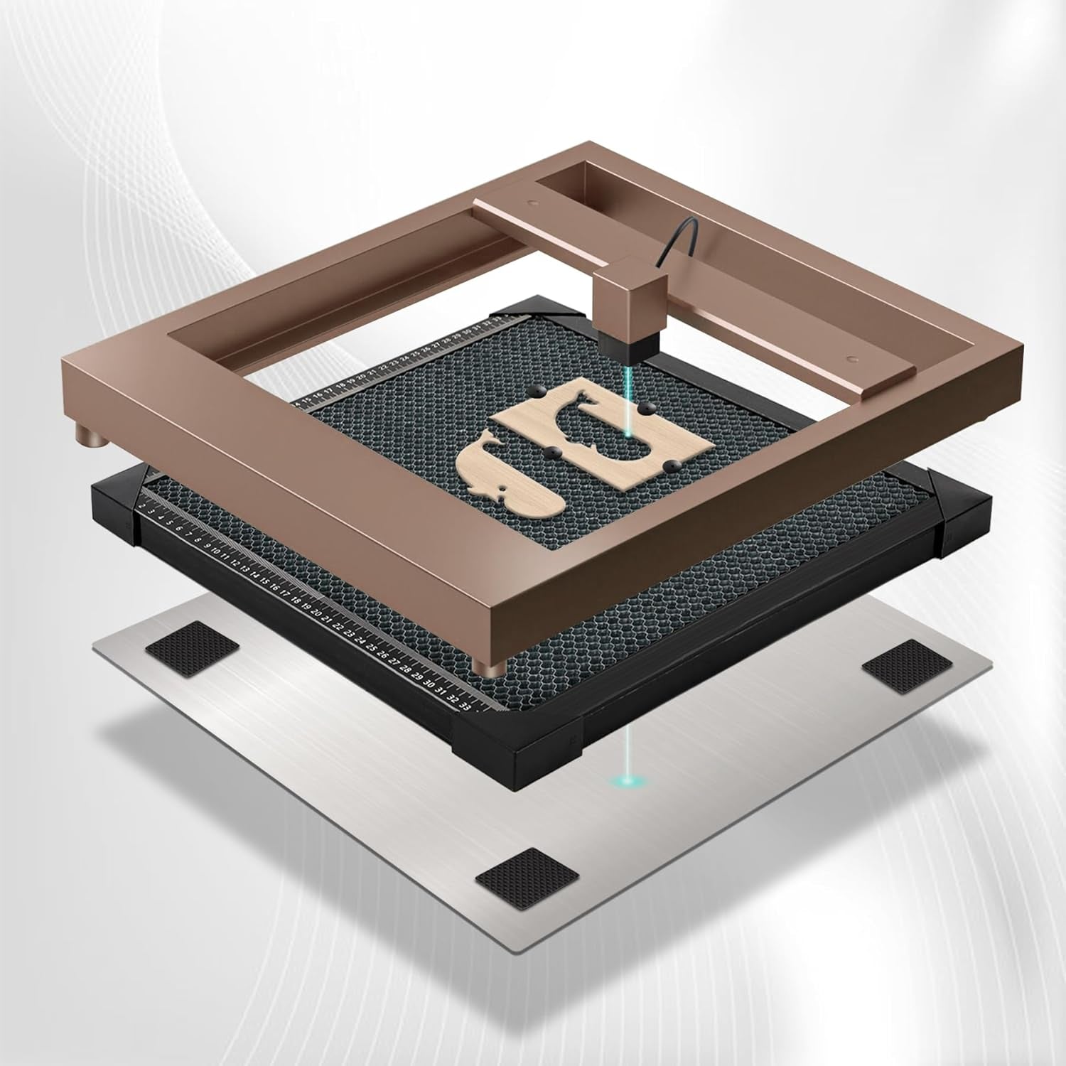 Honeycomb Laser Bed 500X500X22Mm(19.68&quot;X19.68&quot;X0.87&quot;) with Aluminum Panel, Honeycomb Working Table for Laser Cutter Engraver Table-Protecting, Fast Heat Dissipation, Smooth Edge Cutting