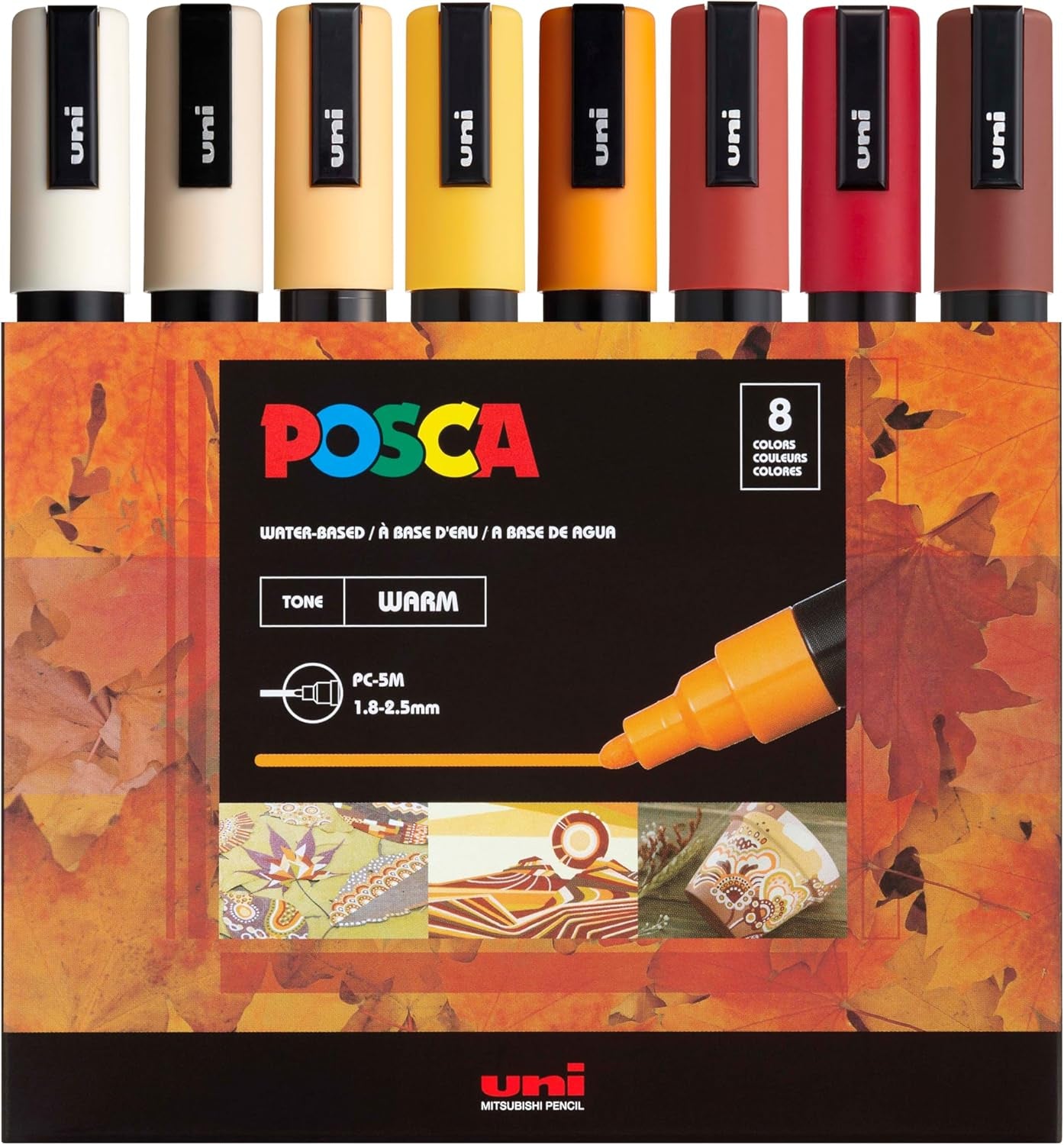 8  Paint Markers, 5M Medium Markers with Reversible Tips, Marker Set of Acrylic Paint Pens |  Pens for Art Supplies, Fabric Paint, Fabric Markers, Paint Pen, Art Markers, PC5M8C