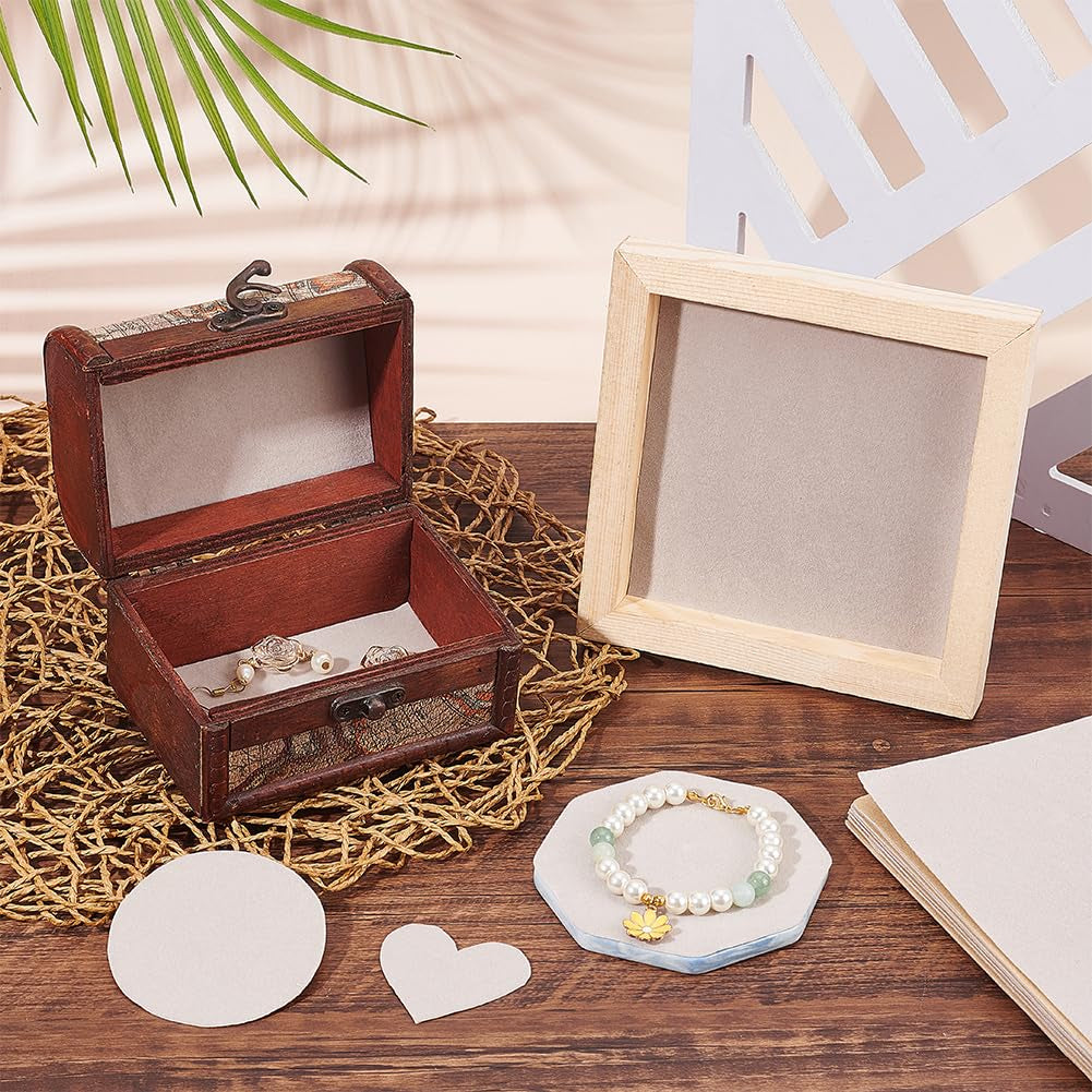 20PCS Velvet (Light Grey) Fabric Sticky Back Adhesive Back Sheets, A4 Sheet (8.3" X 11.8"), Self-Adhesive Durable Multi-Purpose Fabric, Ideal for Halloween Art and Craft Making