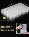 5 Pack 36 Grids Clear Plastic Organizer Storage Box Container, Craft Storage with Adjustable Dividers for Beads, Art DIY, Crafts, Jewelry, Fishing Tackle with Label Stickers