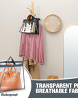 20 Pack Dust Bags for Handbags Clear Handbag Storage 3 Sizes Handbag Organizers for Closets Hand Bag Dust Cover Purse Protector Bag with Zipper and Handles with 25 Pcs S Shape Hooks