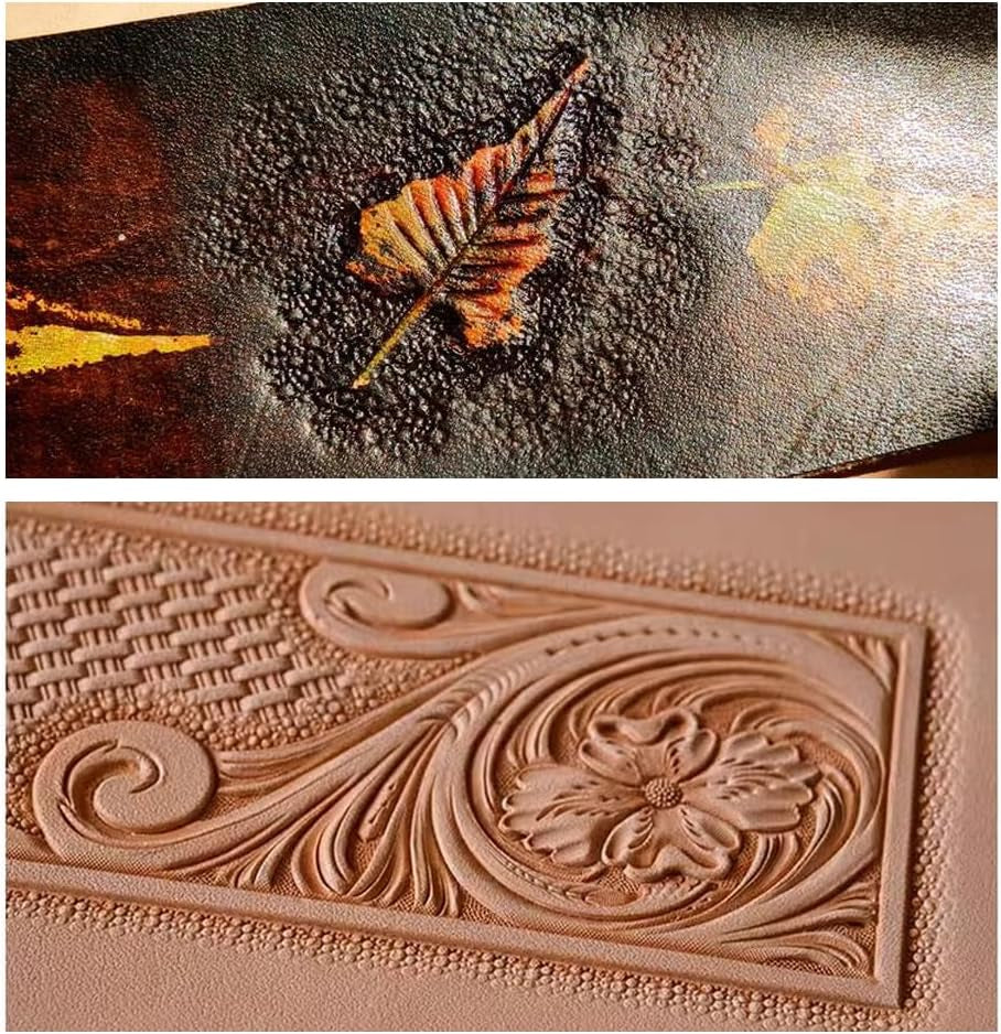 Leather Stamps,3 Pack Professional Leather Background Stamping Tools for Leather Craft Working