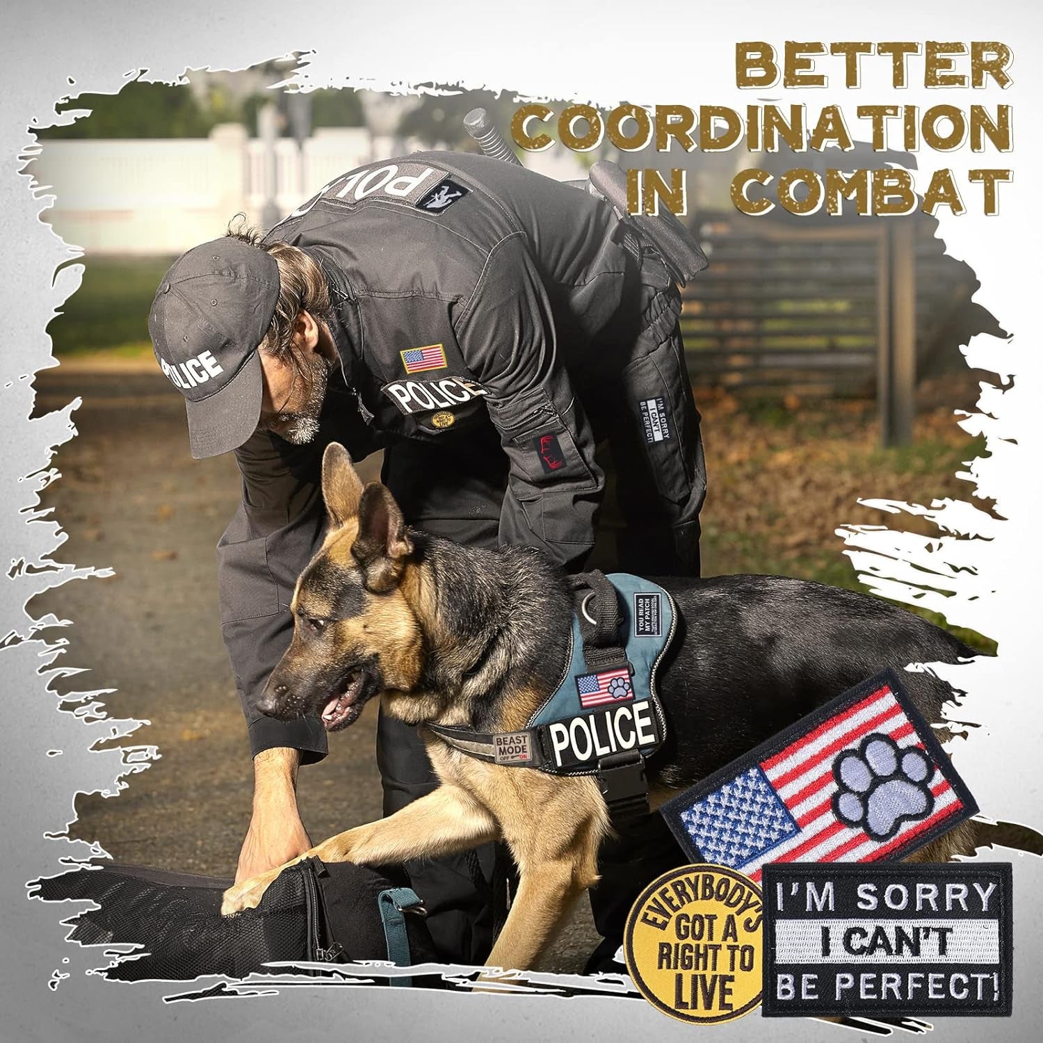 50 Pcs Random Funny Tactical Military Patches Set Tactical Flag Patch Bundle Army Patch Loop and Hook Patches Full Embroidered Appliques for Caps Tactical Vest Jackets Bags Backpacks