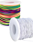 Stretchy Bracelet String, 2 Rolls 1Mm Sturdy Elastic String for Bracelets, Elastic Cord for Jewelry Making, Beading, Necklaces and Crafts