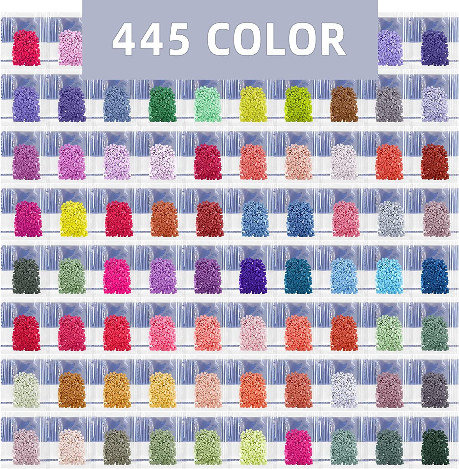 Beads for Diamond Painting Kit, 89000 Pieces 445 Colors Drills Sparkle Diamonds for Nails Diamond Art Crafts (Square Beads 200 Pcs per Bag)