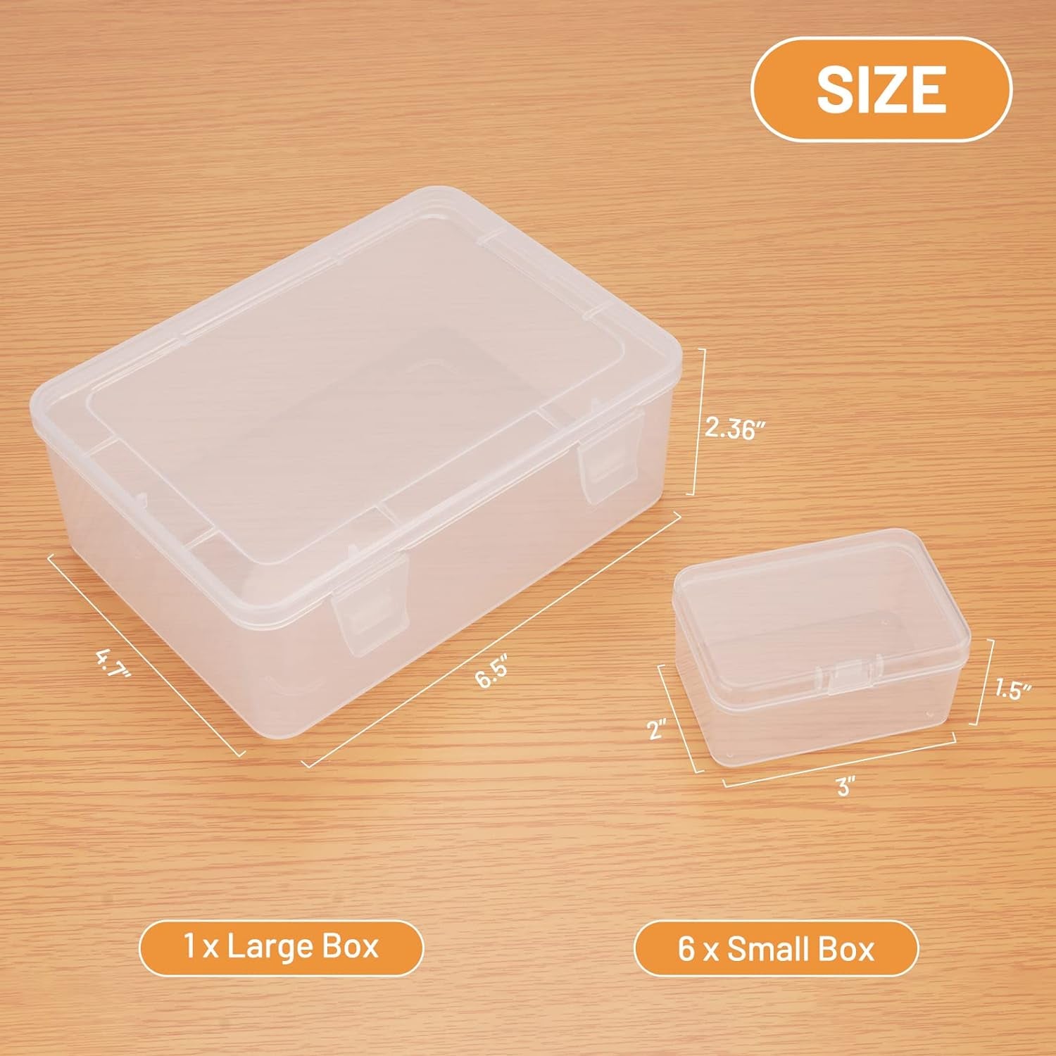 Small Bead Organizers and Storage, Clear Bead Storage Containers Rectangle Bead Holder Plastic Cases Transparent Boxes for Nail DIY Craft Making Jewelry Battery Screw