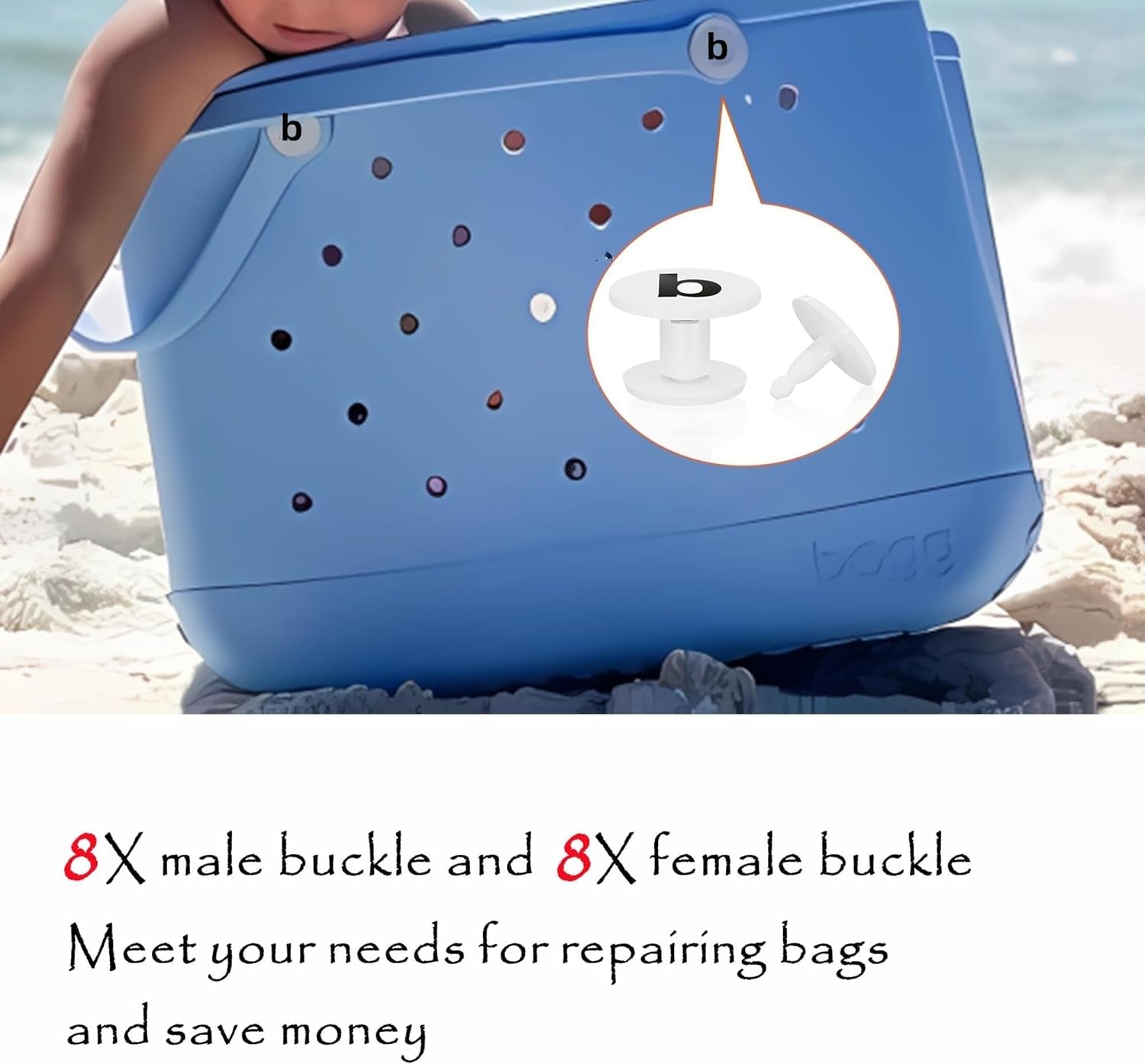 Replacement Buttons for Bogg Bag, 8 Pcs Rubber Beach Bag Replacement Rivets for Handle Strap, Repair Rivets Compatible with Bogg Bag and Most Beach Tote Handles