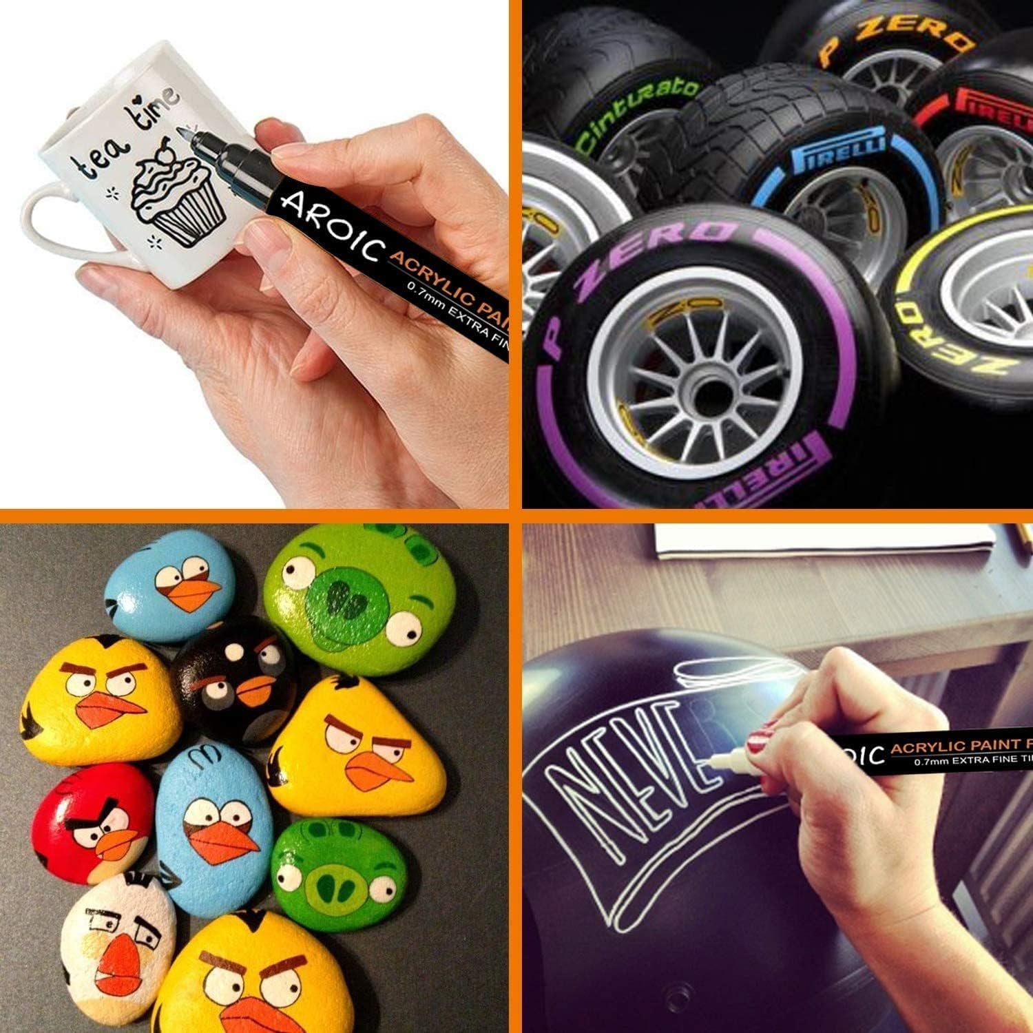 36 Pack Acrylic Paint Pens——Writing on Any Material, Rock, Ceramics, Glass, Wood and More, Used for DIY Craft.