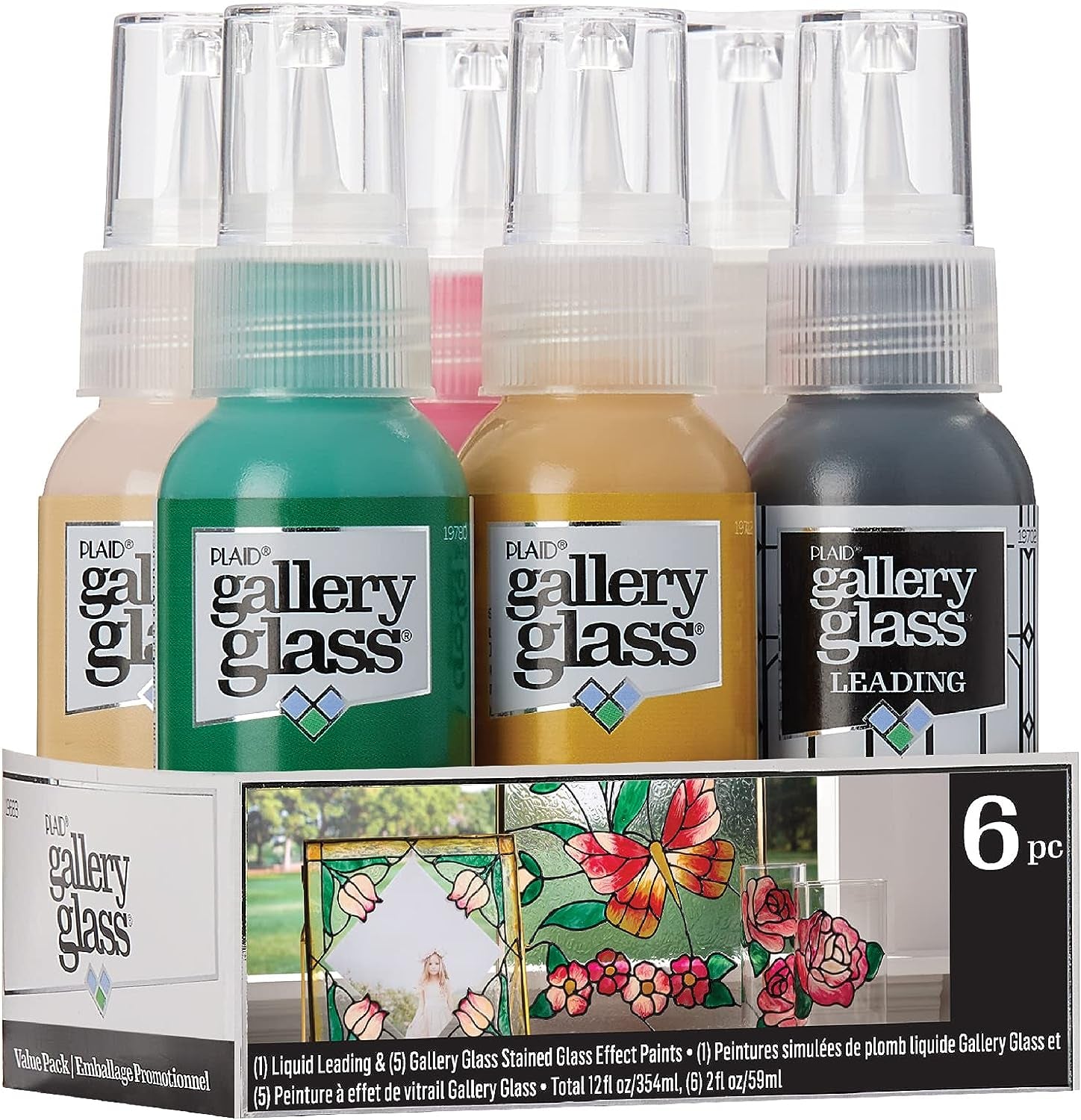 , Floral Stained Kit, Glass Paint Set for DIY Arts and Crafts, Perfect for Beginners and Artists, 1 Count (Pack of 6)