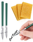 6 Pieces Art Ruling Pen 3 Sizes Masking Fluid Pen and 50 X 35 X 5 Mm Glue Residue Eraser, Ruling Ink Pen Set for Watercolor Drawing Mounting Art Artists Supplies (Green)