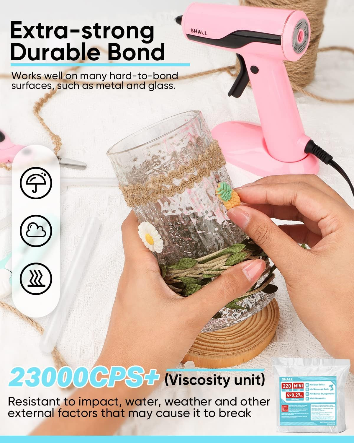 Mini Hot Glue Sticks, 0.27” Dia X 4” Long, 220-Pack Clear Hot Melt Glue Gun Sticks for All-Temp Mini Glue Guns, Multipurpose for Kids Adults DIY Art Craft Sealing Repairing Festival Decoration