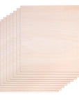 Basswood Sheets 1/16, Craft Wood 10 Pack - 12 X 12 X 1/16 Inch - Cricut Wood Sheets 1.5Mm, Plywood Sheets with Smooth Surfaces - Bass Wood for Laser Cutting, Architectural Models, Drawing
