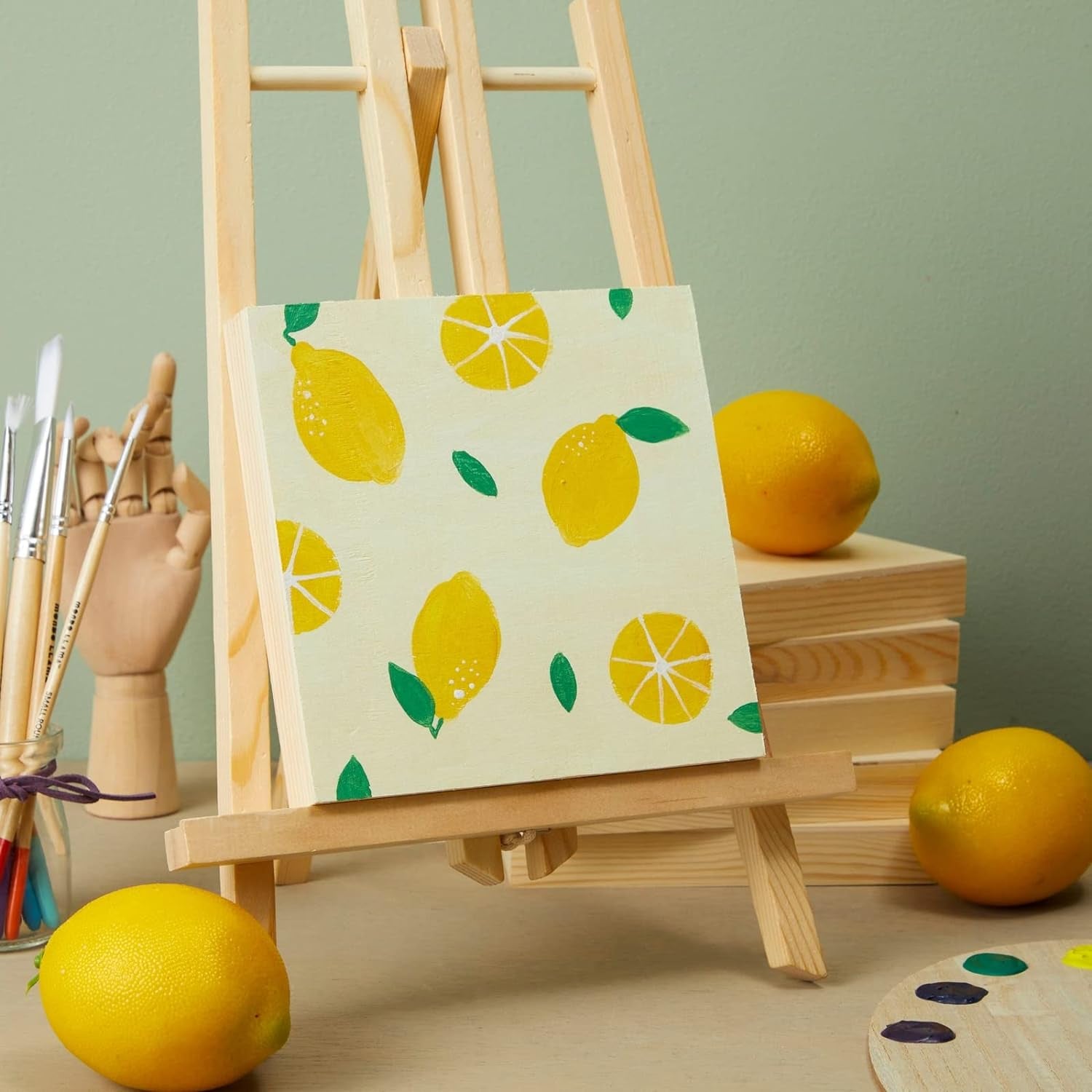 6 Pack Unfinished Wood Canvas Boards for Painting, 6X6 Square Wooden Panels for Crafts