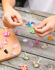 70 Pieces Colorful Candy Pendant Charm for Jewelry Making Cute Bear Lollipops Polymer Clay Resin Charms for DIY Keychain Necklace Bracelet Earring Craft