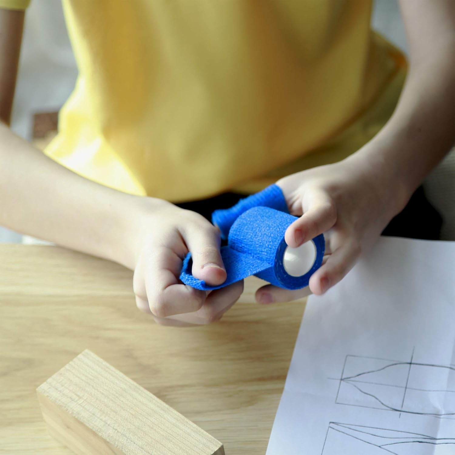 Cut Resistant Tape Adherent Wrap Tape No-Cut Tape for Wood Carving and Whittling NCT6 6Pcs