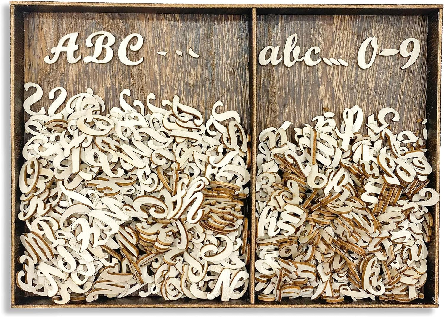 552 Pieces 0.75 Inch Mini Unfinished Wooden Letters Uppercase &amp; Lowercase Unpainted Wooden Numbers Blank Wood Letters Storage for Scrapbooking Crafts