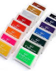 Craft Ink Pad Stamps Partner DIY Color,15 Color Craft Ink Pad for Stamps, Paper, Wood Fabric (Pack of 15)