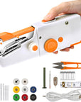 Handheld Sewing Machine, Mini Portable Sewing Machine Rechargeable for Quick Stitching 33Pcs, Cordless Sewing Machine for Beginners Suitable for Home Travel DIY Pattern Sewing Clothes, Blue