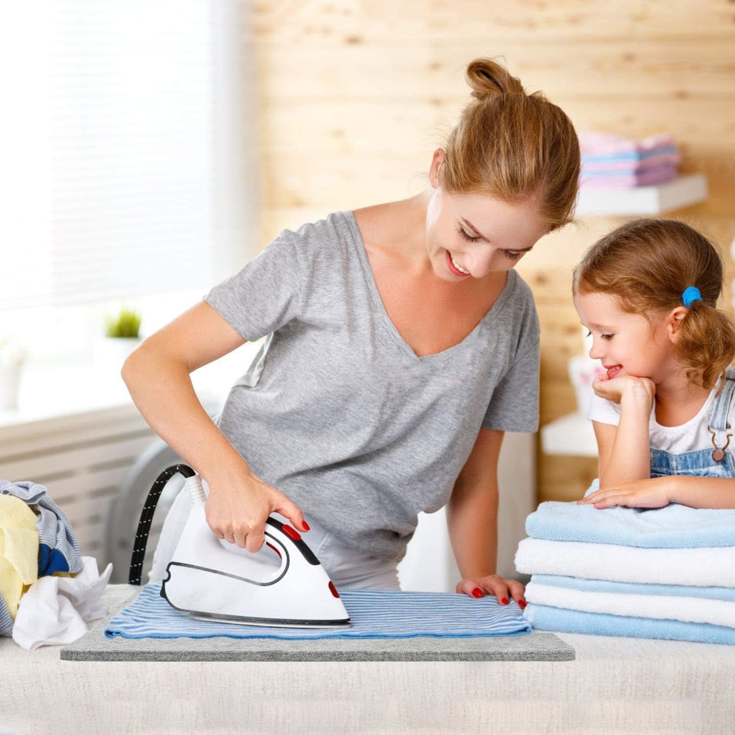 17"X13.5" Wool Pressing Mat 100% New Zealand Felted Wool Ironing Mat Pad Sewing Machine Muffling Mat for Quilting Wooly Felted Iron Board for Retains Heat Great for Quilting & Sewing Projects