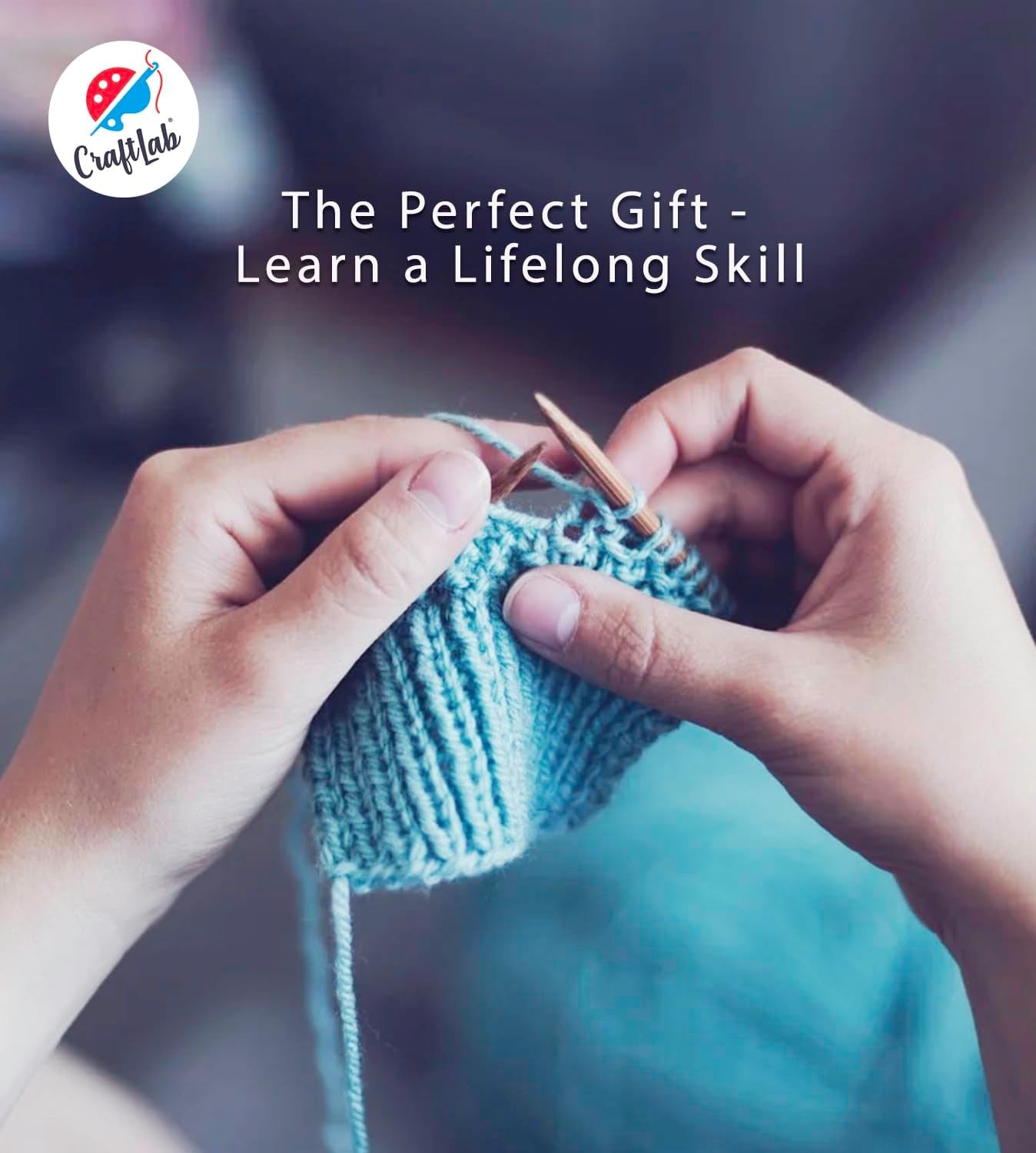 Knitting Kit for Beginners, Kids Adults Seniors Includes All Knitting Supplies: Wool Yarn, Knitting Needles, Yarn Needle and Instructions – Fantastic DIY Gift Learn to Knit Arts &amp; Crafts Kit