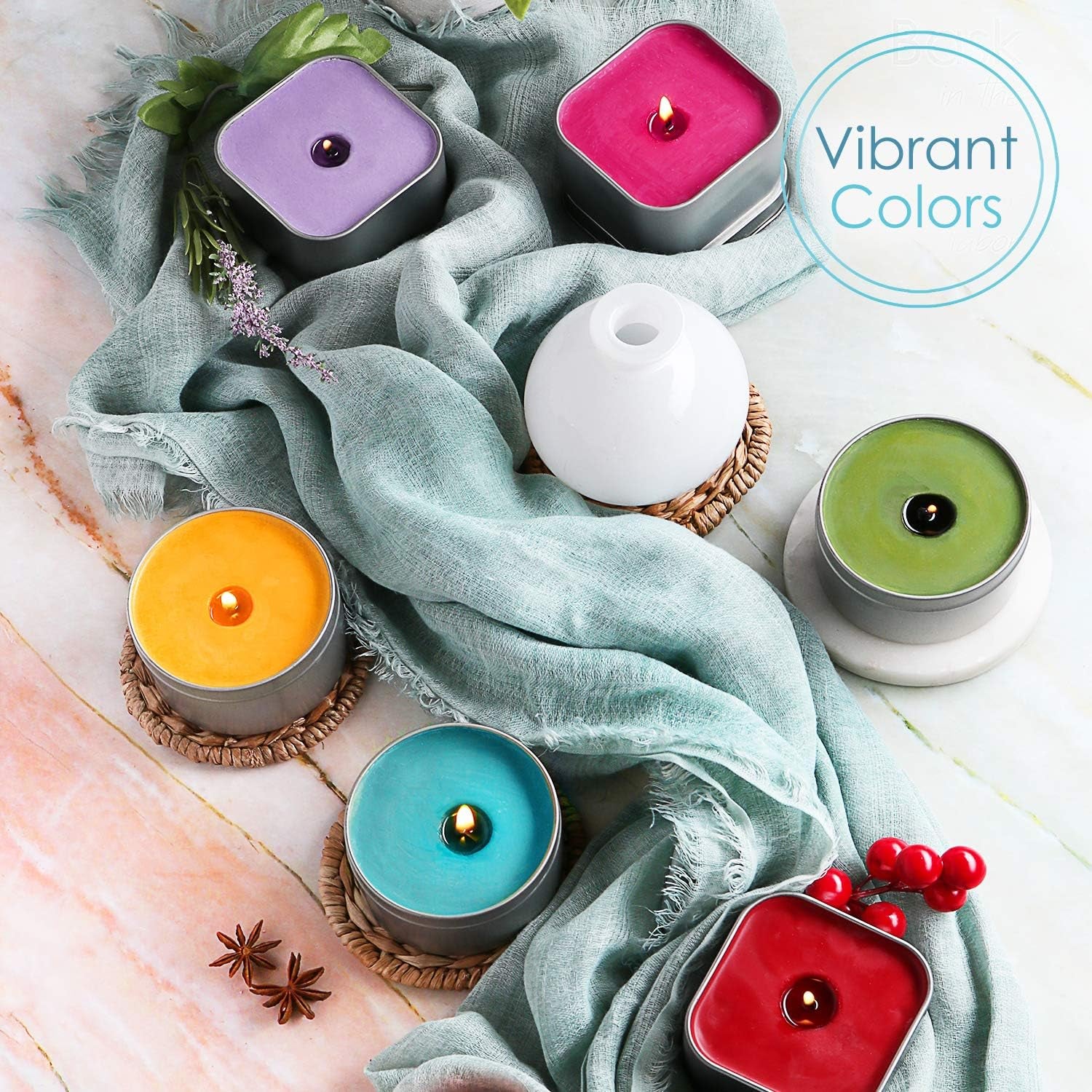Candle Dye for Soy Candle Making – Candle Color Dye for Soy Wax, 24 Popular Colors Candle Wax Dye Blocks, Nontoxic Candle Dyes for Candle Making, Candle Making Supplies for DIY Candles