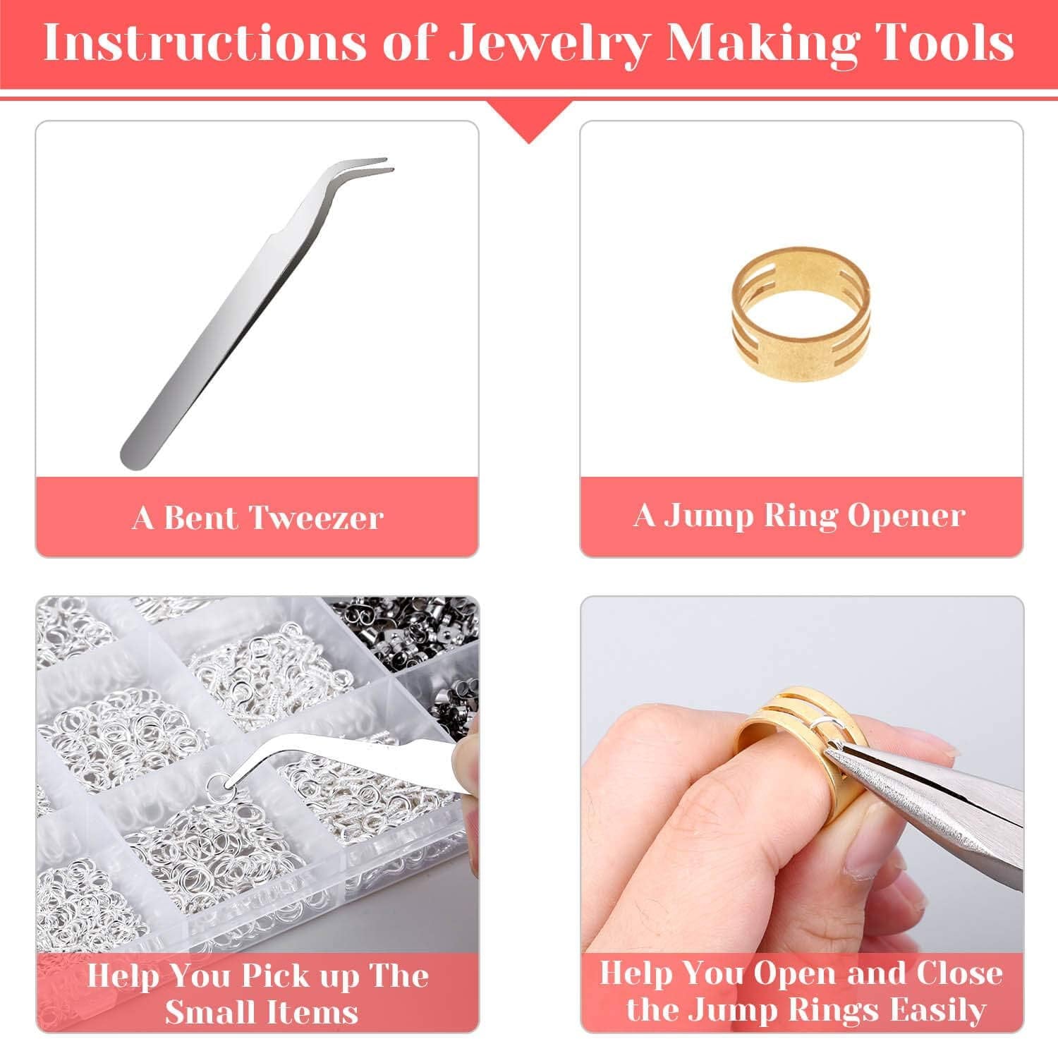 Hypoallergenic Earring Making Kit,  3080Pcs Earring Supplies Kit Includes Earring Hooks, Earring Backs, Jump Rings, Eye Pins, Earring Posts and Tools for Earring Making and Repairing