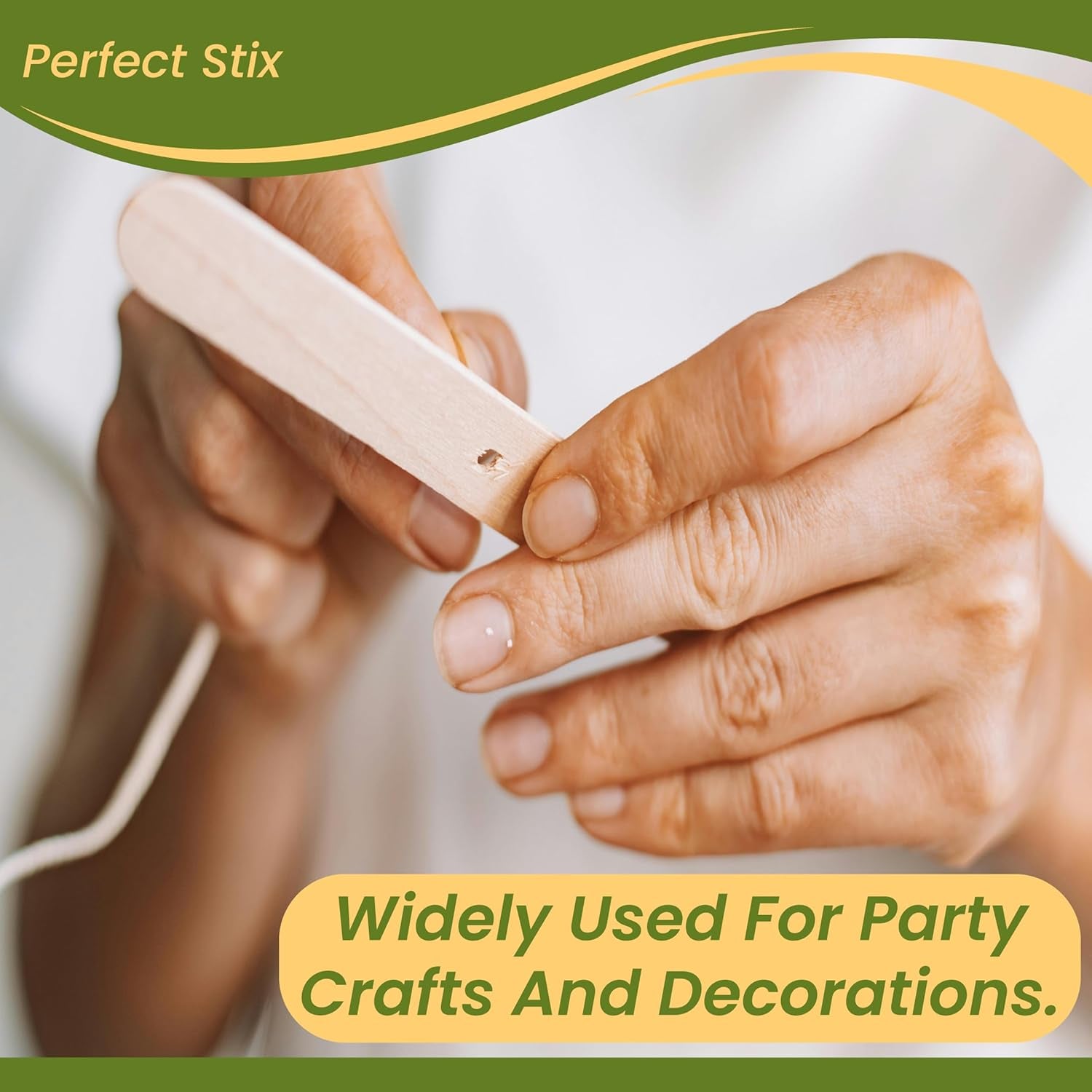 Wooden Poplar Wood Craft Sticks. Jumbo Size, 6 X 3/4, Wood, Natural Poplar Wood, 500Ct. Multipurpose Craft, Popsicles, Waxing, Arts and Crafts.