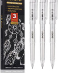3 Colors Gel Pen Set - White, Gold and Silver .1Mm Extra Fine Point Pens Gel Ink Pens Opaque Archival Ink Pens for Black Paper Drawing, Sketching, Illustration, Card Making, Bullet Journaling