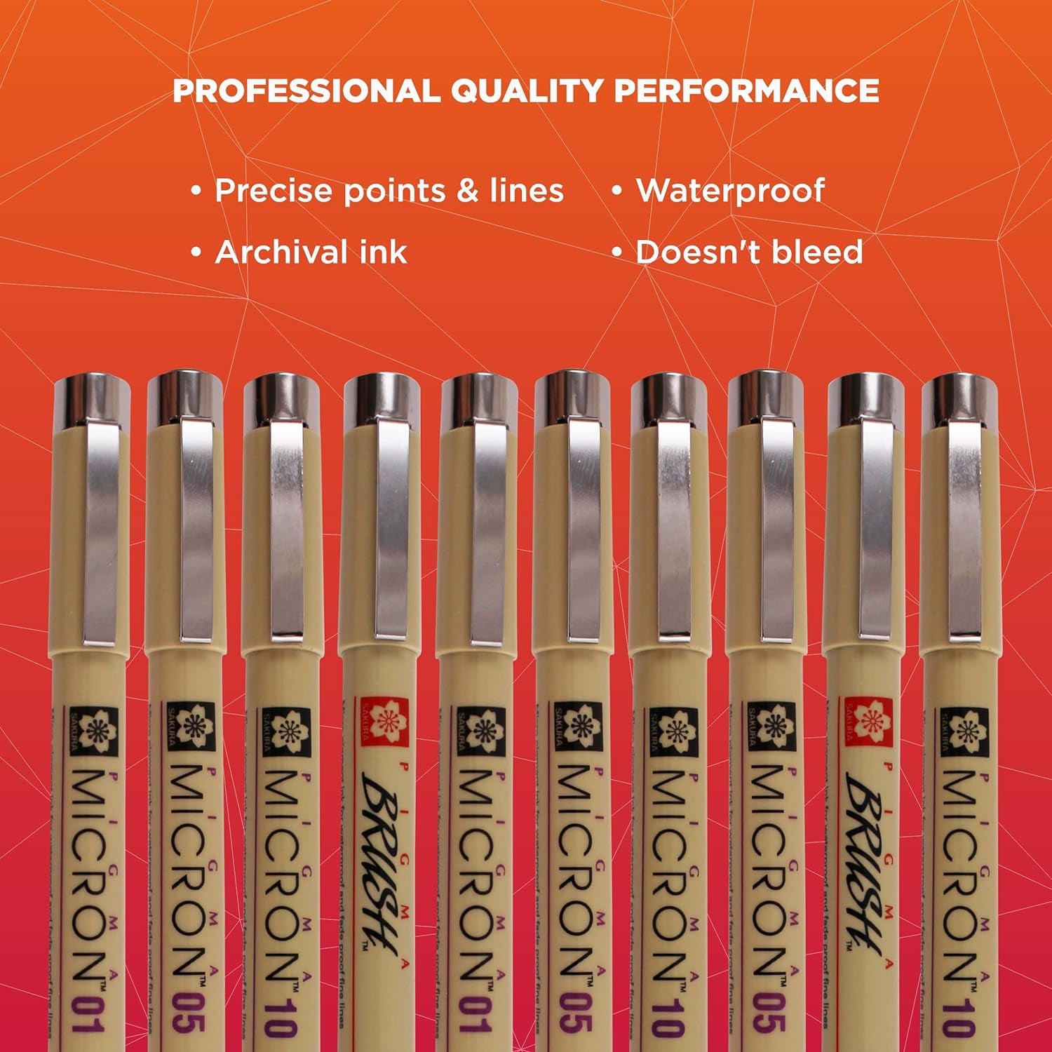 Pigma Micron Fineliner Pens - Archival Black and Gray Ink Pens - Pens for Writing, Drawing, or Journaling - Assorted Point Sizes - 1 Count Pack of 10