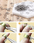 1500Pcs 304 Stainless Steel Open Jump Rings with Jewelry Rings for Jewelry Making Supplies, Jewelry Fix, Wire Wrapping, Crafts