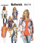 Patterns 6176, Misses Kimono,Sizes (16-18) (20-22) (24-26), ZZ (LRG-XLG-XXL), Multi-Colour