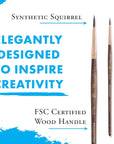 , Size 2 Artist Neptune, Brushes for Watercolor Series 4750, round Synthetic Squirrel, Dark Wood