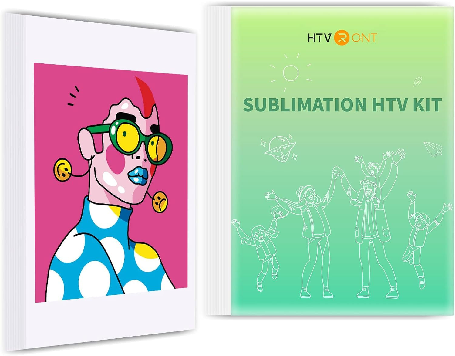 20 Sheets Sublimation Clear HTV Vinyl Sets -10 Sheets Glossy Sublimation Vinyl 8.5" X 12" + 10 Sheets Sublimation Paper 8.5" X 11",Suit for Light Colored Cotton Fabrics