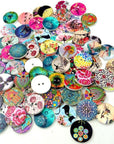400 Pcs Wooden Buttons,Many Styles Decorative Sewing Button,Buttons for Crafts,2 Holes round Decorative Painted Wood Buttons,Cute Buttons,3D Buttons for DIY Sewing(20Mm,15Mm,25Mm)