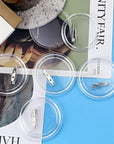 70 Pack Acrylic Design Button Badge, Clear Plastic Craft Button with Pin, Button Pin Badges Kit for DIY Craft Supplies, 2.4 Inch