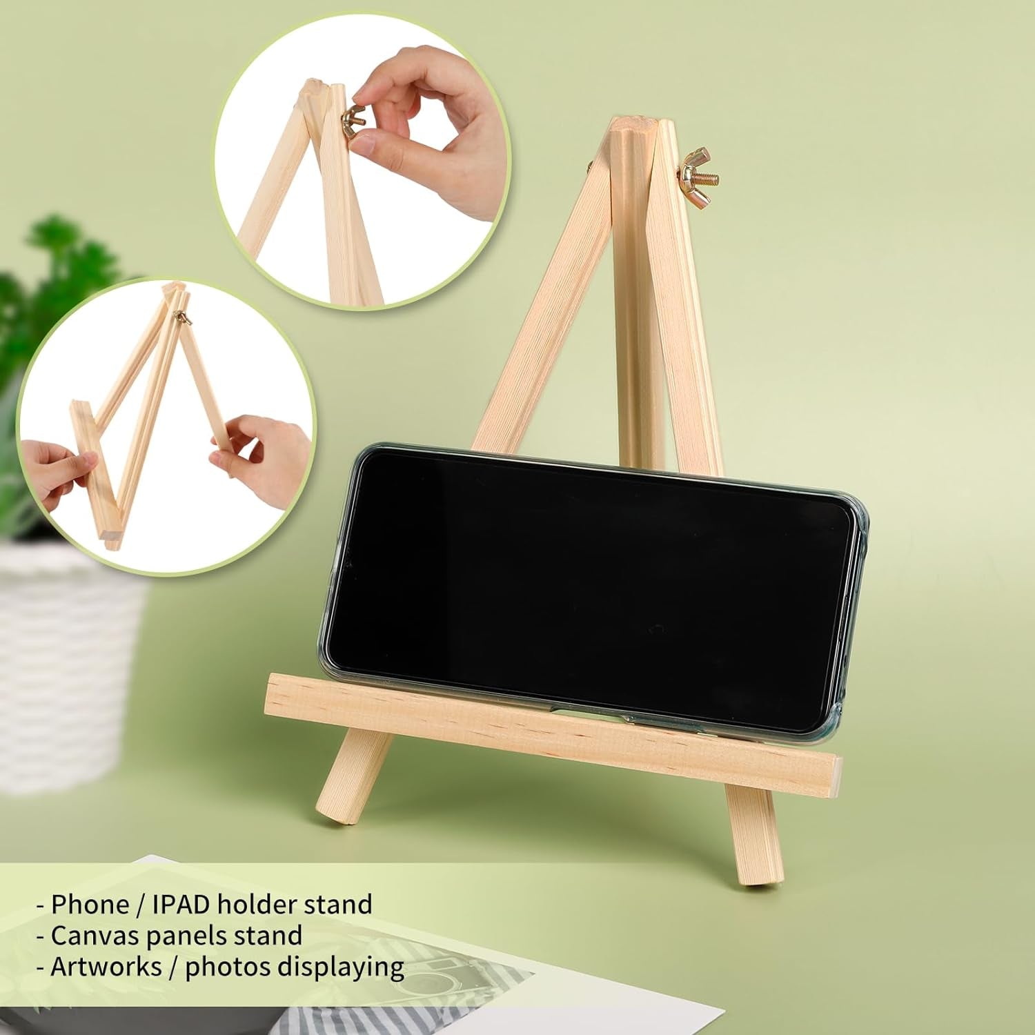 Easel for Painting, 9 Inches Easel Stands Set of 12, Tabletop Painting Canvas Tall Wood Display Easels Set of 12, Art Craft Painting Easel Stand for Artist Adults Students