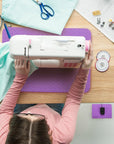 Sewing Mat Set, Sewing Machine Muffling Mat, Reduce Sewing Machine & Pedal Vibrations, Movement and Slipping, Sewing Machine and Sergers Accessory (2-Piece Set) (Purple)