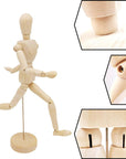 2-Pack 8" Artists Wooden Drawing Figure Mannequin Human People Dolls Figure Manikin Supplies Stop Motion Figure Kit Drawing Tools 12" Wooden Manican Fingers Left Hand for Drawing,Painting,Sketching