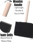 Bates- Foam Paint Brushes, Sponge Brushes, Sponge Paint Brush, Foam Brushes, Foam Brushes for Painting, Foam Brushes for Staining, Paint Sponges, Foam Brushes for Mod Podge (4 Inch)